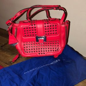 Brand new red  Rebecca minkoff studded crossbody